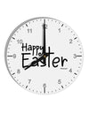 Happy Easter with Cross 10 InchRound Wall Clock with Numbers by TooLoud-Wall Clock-TooLoud-White-Davson Sales