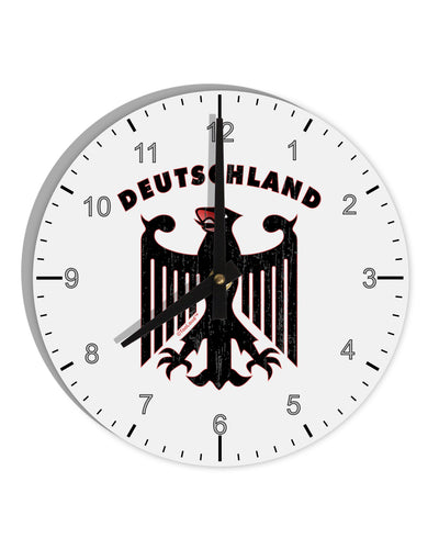 Bundeswehr Logo Deutschland 10 InchRound Wall Clock with Numbers-Wall Clock-TooLoud-White-Davson Sales