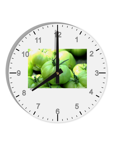 Buy Local - Green Tomatoes 10 InchRound Wall Clock with Numbers-Wall Clock-TooLoud-White-Davson Sales