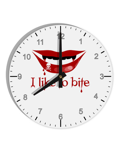 Like to Bite 10 InchRound Wall Clock with Numbers-Wall Clock-TooLoud-White-Davson Sales