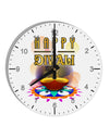 Happy Diwali - Rangoli and Diya 10 InchRound Wall Clock with Numbers by TooLoud-Wall Clock-TooLoud-White-Davson Sales