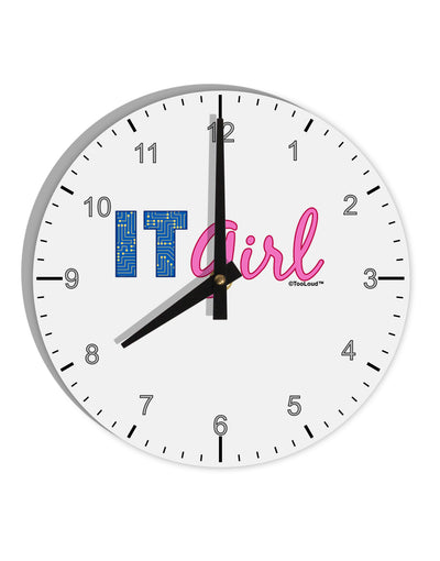 IT Girl 10 InchRound Wall Clock with Numbers by TooLoud-Wall Clock-TooLoud-White-Davson Sales