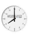 Hashtag Free Bacon Decorative 10 InchRound Wall Clock with Numbers-Wall Clock-TooLoud-White-Davson Sales