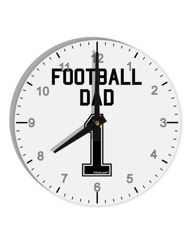 Football Dad Jersey 10 InchRound Wall Clock with Numbers by TooLoud-Wall Clock-TooLoud-White-Davson Sales