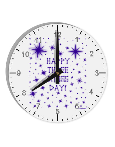 Happy Three Kings Day - Shining Stars 10 InchRound Wall Clock with Numbers by TooLoud