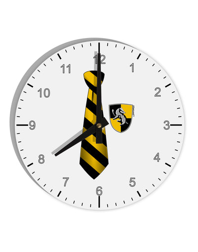 TooLoud Wizard Tie Yellow and Black 10 InchRound Wall Clock with Numbers-Wall Clock-TooLoud-White-Davson Sales