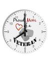 Mom of Veteran 10 InchRound Wall Clock with Numbers-Wall Clock-TooLoud-White-Davson Sales