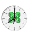 Pixel Four Leaf Clover 10 InchRound Wall Clock with Numbers-Wall Clock-TooLoud-White-Davson Sales