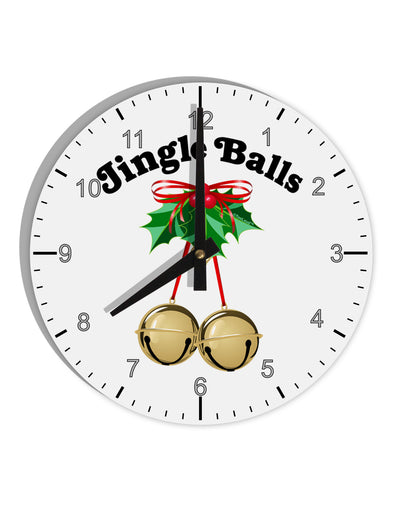 Jingle Balls with Text 10 InchRound Wall Clock with Numbers-Wall Clock-TooLoud-White-Davson Sales