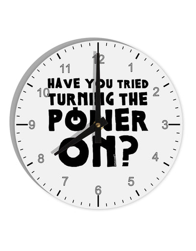 Turning the Power On 10 InchRound Wall Clock with Numbers by TooLoud-Wall Clock-TooLoud-White-Davson Sales