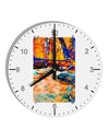 Mt Shavano Colorado Watercolor 10 InchRound Wall Clock with Numbers-Wall Clock-TooLoud-White-Davson Sales