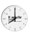Funcle - Fun Uncle 10 InchRound Wall Clock with Numbers by TooLoud-Wall Clock-TooLoud-White-Davson Sales