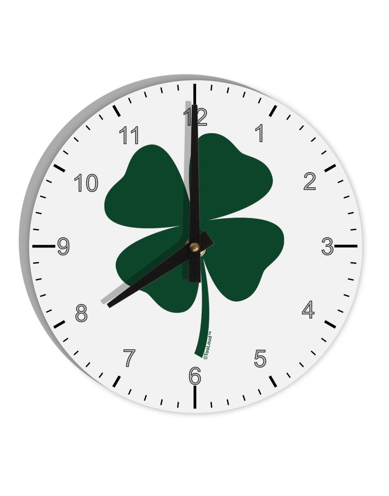 Lucky Four Leaf Clover St Patricks Day 10 InchRound Wall Clock with Nu -  Davson Sales