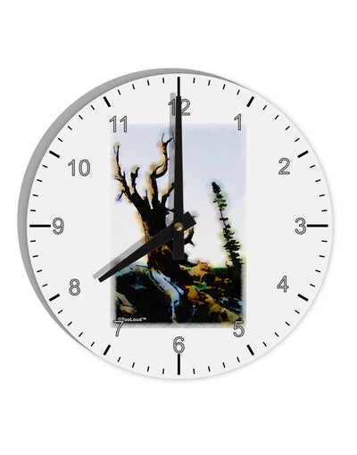 CO Mountain Scenery Watercolor 10 InchRound Wall Clock with Numbers by TooLoud-Wall Clock-TooLoud-White-Davson Sales