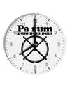 Pa Rum Pum Pum Pum BnW 10 InchRound Wall Clock with Numbers-Wall Clock-TooLoud-White-Davson Sales