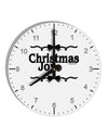 Christmas Joy BnW 10 InchRound Wall Clock with Numbers-Wall Clock-TooLoud-White-Davson Sales