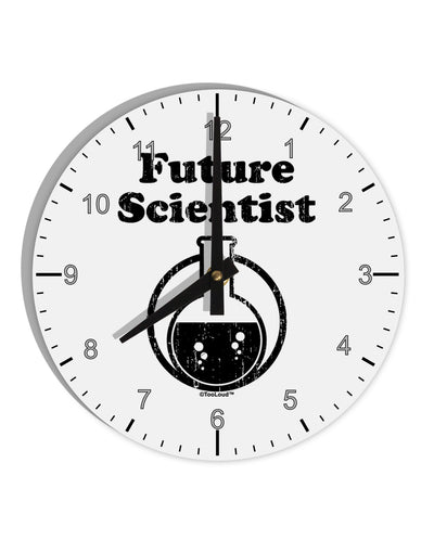 Future Scientist Distressed 10 InchRound Wall Clock with Numbers-Wall Clock-TooLoud-White-Davson Sales