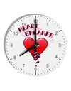Heart Breaker Cute 10 InchRound Wall Clock with Numbers by TooLoud-Wall Clock-TooLoud-White-Davson Sales