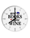 Good Books and Fine Wine 10 InchRound Wall Clock with Numbers-Wall Clock-TooLoud-White-Davson Sales