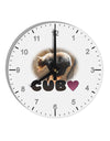 Balancing Bear Cub with Text 10 InchRound Wall Clock with Numbers-Wall Clock-TooLoud-White-Davson Sales