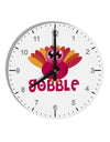 Cute Gobble Turkey Pink 10 InchRound Wall Clock with Numbers-Wall Clock-TooLoud-White-Davson Sales