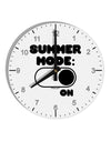 Summer Mode On 10 InchRound Wall Clock with Numbers by TooLoud-Wall Clock-TooLoud-White-Davson Sales