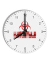 Hardstyle Biohazard 10 InchRound Wall Clock with Numbers-Wall Clock-TooLoud-White-Davson Sales