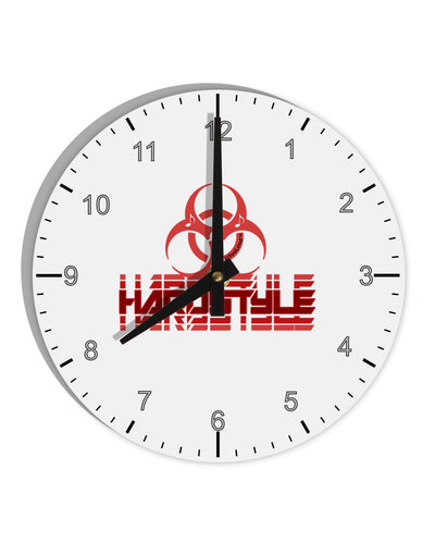 Hardstyle Biohazard 10 InchRound Wall Clock with Numbers-Wall Clock-TooLoud-White-Davson Sales