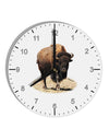 Strong Bison Cutout 10 InchRound Wall Clock with Numbers-Wall Clock-TooLoud-White-Davson Sales