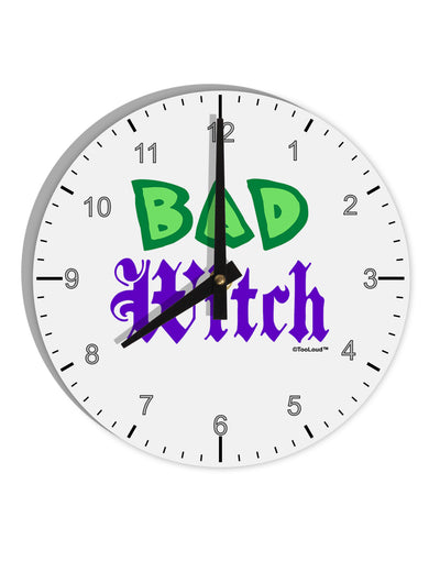 Bad Witch Color Green 10 InchRound Wall Clock with Numbers-Wall Clock-TooLoud-White-Davson Sales