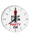 Keep Calm - Party Beer 10 InchRound Wall Clock with Numbers-Wall Clock-TooLoud-White-Davson Sales