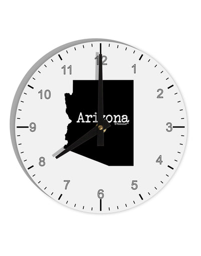 Arizona - United States Shape 10 InchRound Wall Clock with Numbers-Wall Clock-TooLoud-White-Davson Sales