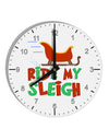 Ride My Sleigh Color 10 InchRound Wall Clock with Numbers-Wall Clock-TooLoud-White-Davson Sales