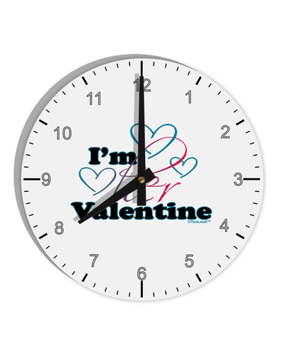 I'm HER Valentine 10 InchRound Wall Clock with Numbers-Wall Clock-TooLoud-White-Davson Sales