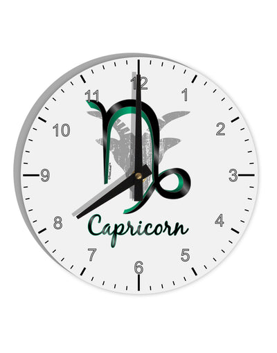 Capricorn Symbol 10 InchRound Wall Clock with Numbers-Wall Clock-TooLoud-White-Davson Sales