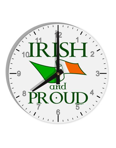 Irish and Proud 10 InchRound Wall Clock with Numbers-Wall Clock-TooLoud-White-Davson Sales