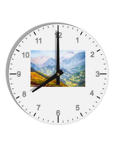 Colorado Fog Mountains 10 InchRound Wall Clock with Numbers-Wall Clock-TooLoud-White-Davson Sales