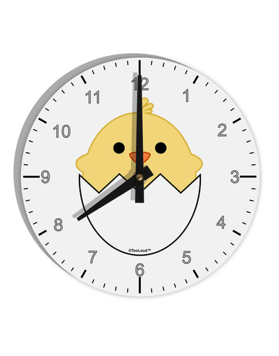 Cute Hatching Chick Design 10 InchRound Wall Clock with Numbers by TooLoud-Wall Clock-TooLoud-White-Davson Sales