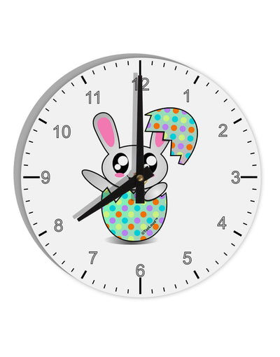 Bunny Hatching From Egg 10 InchRound Wall Clock with Numbers-Wall Clock-TooLoud-White-Davson Sales