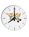 Baby Bear Paws 10 InchRound Wall Clock with Numbers-Wall Clock-TooLoud-White-Davson Sales