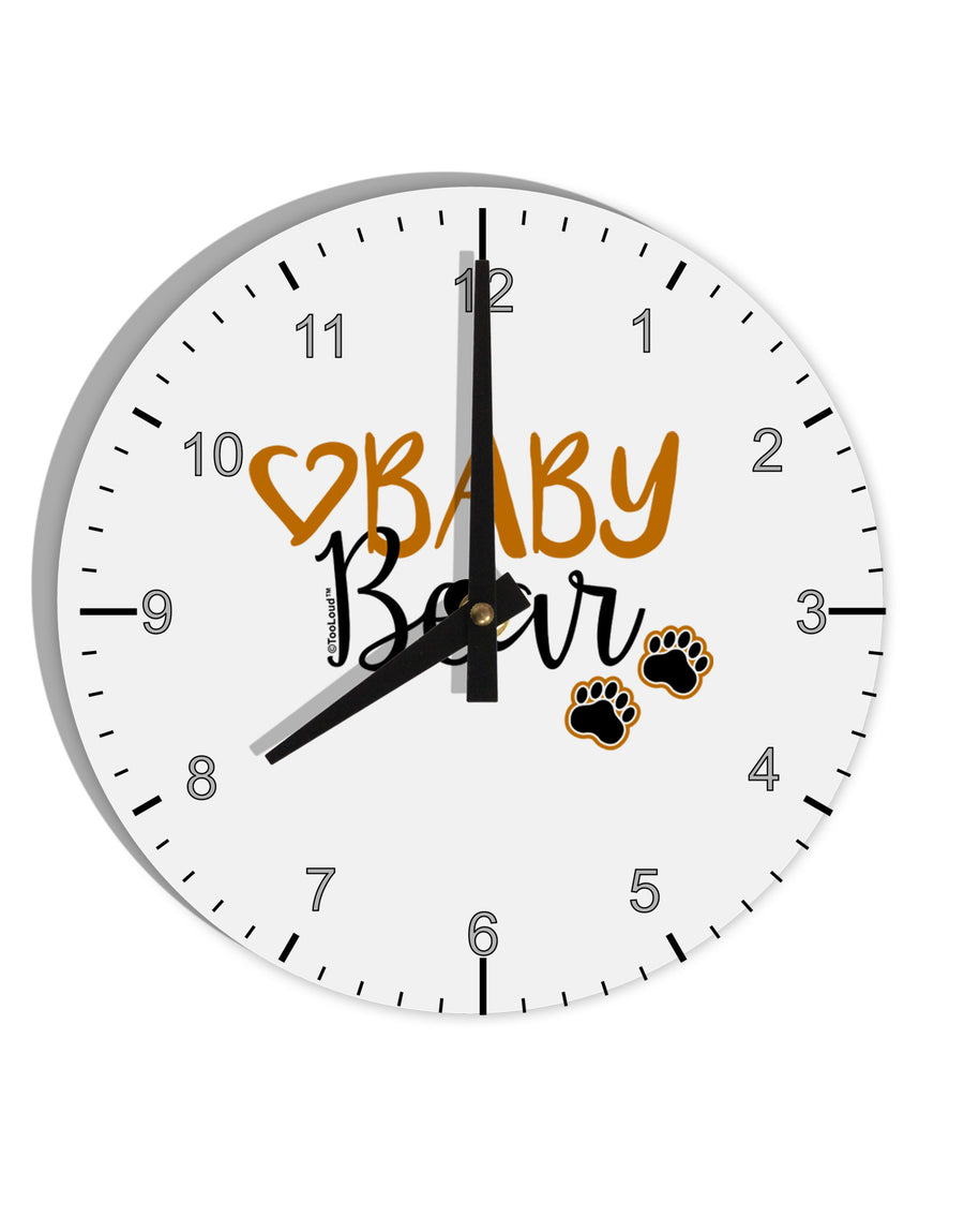 Baby Bear Paws 10 InchRound Wall Clock with Numbers-Wall Clock-TooLoud-White-Davson Sales