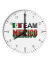 Sporty Team Mexico 10 InchRound Wall Clock with Numbers-Wall Clock-TooLoud-White-Davson Sales