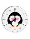 Cute Penguin - Heart Eyes 10 InchRound Wall Clock with Numbers by TooLoud-Wall Clock-TooLoud-White-Davson Sales