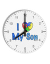 I Heart My Son - Autism Awareness 10 InchRound Wall Clock with Numbers by TooLoud-Wall Clock-TooLoud-White-Davson Sales