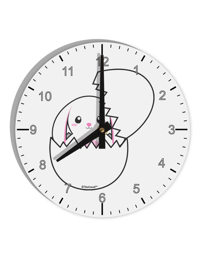 Cute Easter Bunny Hatching 10 InchRound Wall Clock with Numbers by TooLoud-Wall Clock-TooLoud-White-Davson Sales