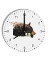 Laying Black Bear Cutout 10 InchRound Wall Clock with Numbers-Wall Clock-TooLoud-White-Davson Sales