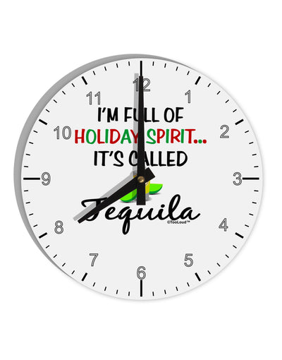 Holiday Spirit - Tequila 10 InchRound Wall Clock with Numbers-Wall Clock-TooLoud-White-Davson Sales