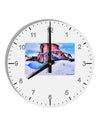 TooLoud Victor Mines Colorado Watercolor 10 InchRound Wall Clock with Numbers-Wall Clock-TooLoud-White-Davson Sales