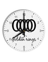 Five Golden Rings Text 10 InchRound Wall Clock with Numbers-Wall Clock-TooLoud-White-Davson Sales