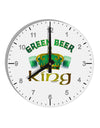 Green Beer King 10 InchRound Wall Clock with Numbers-Wall Clock-TooLoud-White-Davson Sales